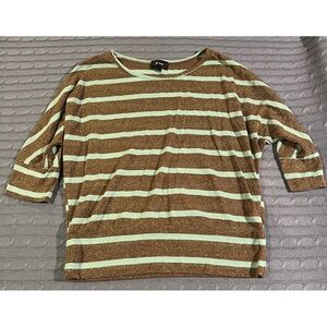 B•Wear Striped Brown and Cream Women's Top
